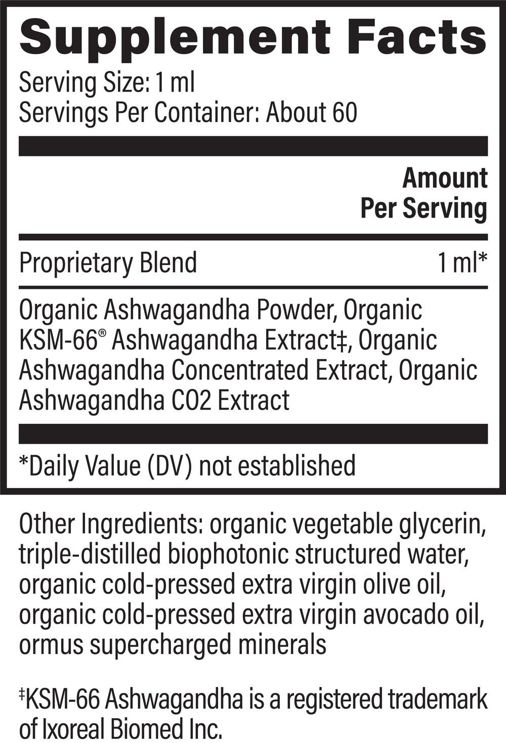 Organic Ashwagandha Liquid Extract
